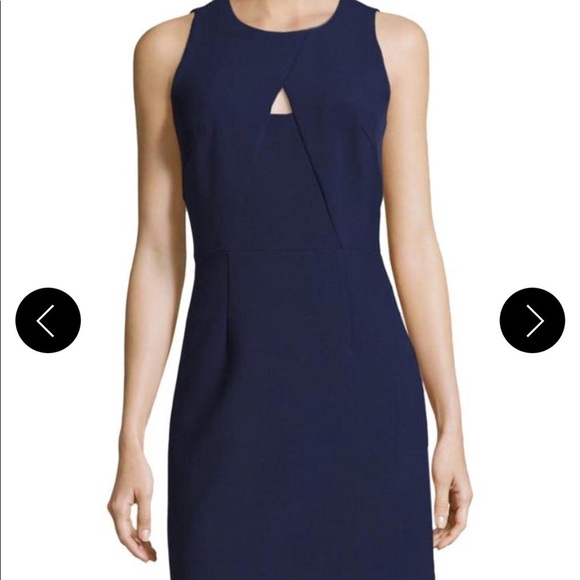 Milly Navy Blue Peephole Sleeveless Sheath Dress - Picture 5 of 11